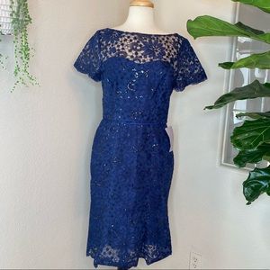 🆕JS Collection blue sequin lace midi dress